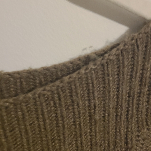 LOFT | Women's Olive Green/Brown Cable Knit Wool Blend Sweater (Size Medium) - Picture 9 of 14